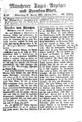 Münchener Tages-Anzeiger und Fremden-Blatt (Münchener Tages-Anzeiger) Donnerstag 17. Januar 1867