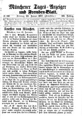 Münchener Tages-Anzeiger und Fremden-Blatt (Münchener Tages-Anzeiger) Sonntag 20. Januar 1867