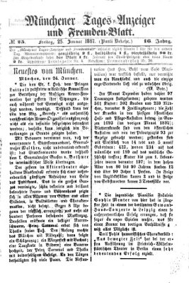 Münchener Tages-Anzeiger und Fremden-Blatt (Münchener Tages-Anzeiger) Freitag 25. Januar 1867