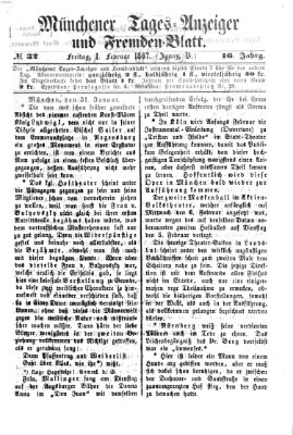 Münchener Tages-Anzeiger und Fremden-Blatt (Münchener Tages-Anzeiger) Freitag 1. Februar 1867