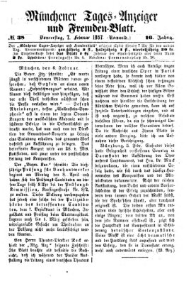 Münchener Tages-Anzeiger und Fremden-Blatt (Münchener Tages-Anzeiger) Donnerstag 7. Februar 1867