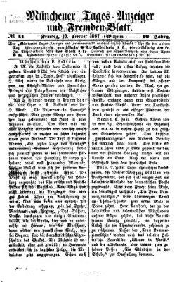 Münchener Tages-Anzeiger und Fremden-Blatt (Münchener Tages-Anzeiger) Sonntag 10. Februar 1867