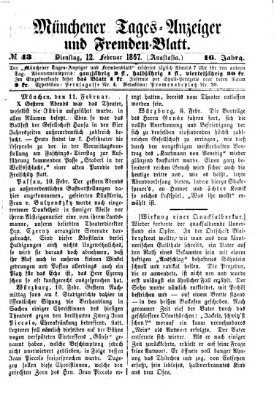 Münchener Tages-Anzeiger und Fremden-Blatt (Münchener Tages-Anzeiger) Dienstag 12. Februar 1867