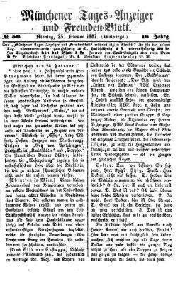 Münchener Tages-Anzeiger und Fremden-Blatt (Münchener Tages-Anzeiger) Montag 25. Februar 1867