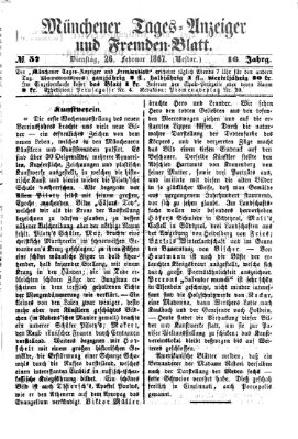 Münchener Tages-Anzeiger und Fremden-Blatt (Münchener Tages-Anzeiger) Dienstag 26. Februar 1867