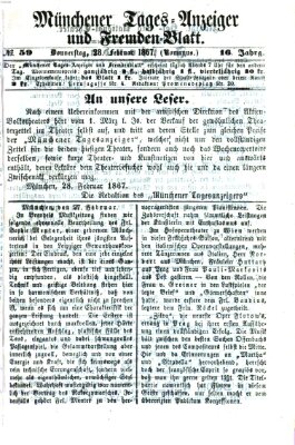 Münchener Tages-Anzeiger und Fremden-Blatt (Münchener Tages-Anzeiger) Donnerstag 28. Februar 1867