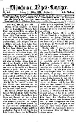 Münchener Tages-Anzeiger Freitag 1. März 1867