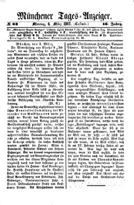 Münchener Tages-Anzeiger Montag 4. März 1867