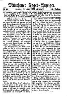 Münchener Tages-Anzeiger Samstag 16. März 1867