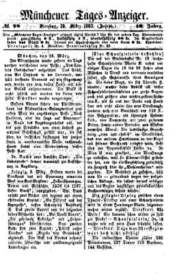 Münchener Tages-Anzeiger Dienstag 19. März 1867