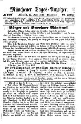 Münchener Tages-Anzeiger Mittwoch 10. April 1867