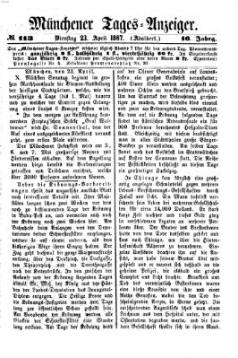 Münchener Tages-Anzeiger Dienstag 23. April 1867