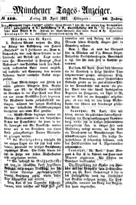 Münchener Tages-Anzeiger Freitag 26. April 1867