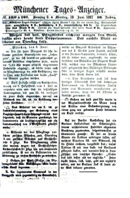 Münchener Tages-Anzeiger Montag 10. Juni 1867