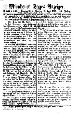 Münchener Tages-Anzeiger Sonntag 16. Juni 1867