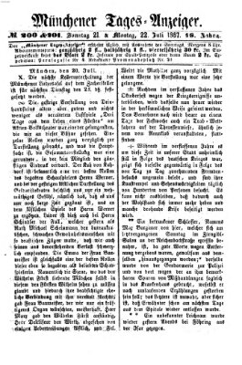 Münchener Tages-Anzeiger Sonntag 21. Juli 1867