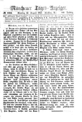 Münchener Tages-Anzeiger Dienstag 13. August 1867