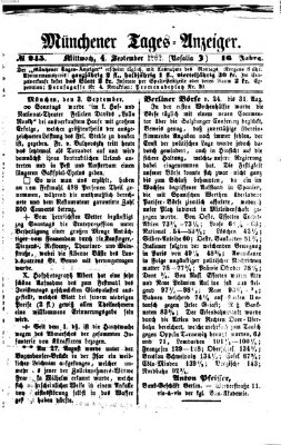 Münchener Tages-Anzeiger Mittwoch 4. September 1867