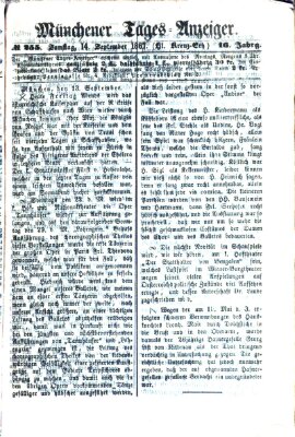 Münchener Tages-Anzeiger Samstag 14. September 1867