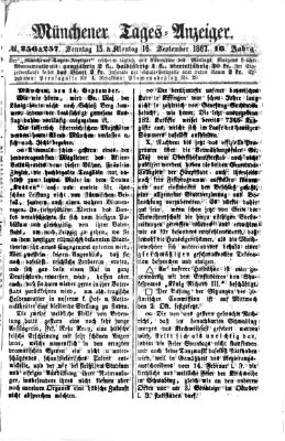 Münchener Tages-Anzeiger Sonntag 15. September 1867