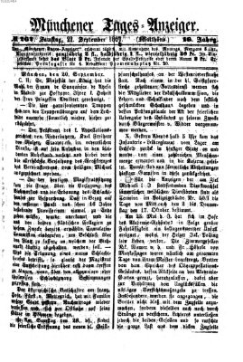 Münchener Tages-Anzeiger Samstag 21. September 1867