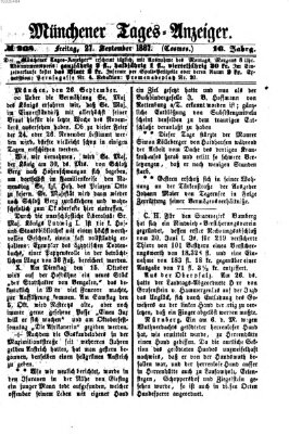 Münchener Tages-Anzeiger Freitag 27. September 1867