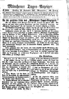 Münchener Tages-Anzeiger Samstag 28. September 1867