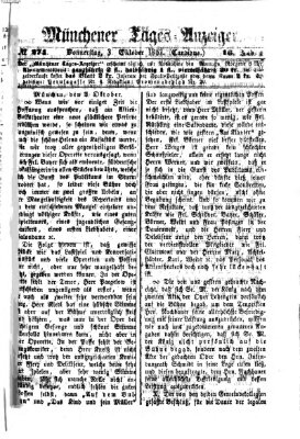 Münchener Tages-Anzeiger Donnerstag 3. Oktober 1867