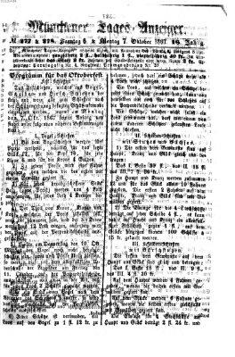 Münchener Tages-Anzeiger Sonntag 6. Oktober 1867