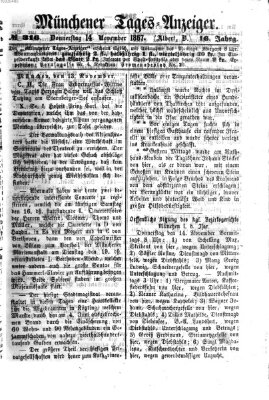 Münchener Tages-Anzeiger Donnerstag 14. November 1867