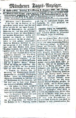 Münchener Tages-Anzeiger Sonntag 8. Dezember 1867