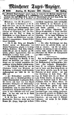 Münchener Tages-Anzeiger Samstag 21. Dezember 1867