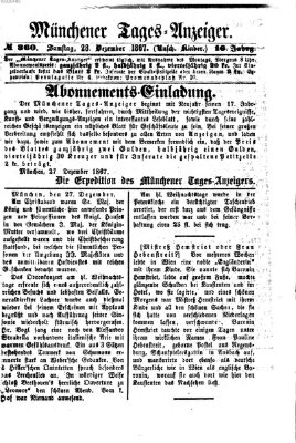 Münchener Tages-Anzeiger Samstag 28. Dezember 1867