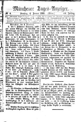 Münchener Tages-Anzeiger Samstag 4. Januar 1868