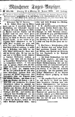 Münchener Tages-Anzeiger Sonntag 12. Januar 1868