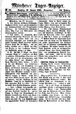 Münchener Tages-Anzeiger Samstag 18. Januar 1868