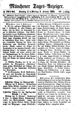 Münchener Tages-Anzeiger Montag 3. Februar 1868