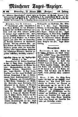 Münchener Tages-Anzeiger Donnerstag 13. Februar 1868