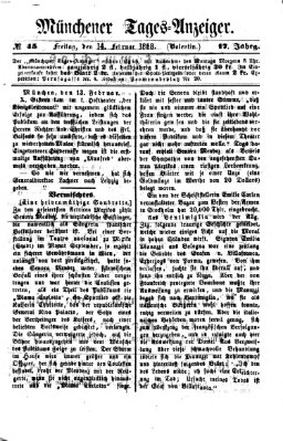 Münchener Tages-Anzeiger Freitag 14. Februar 1868