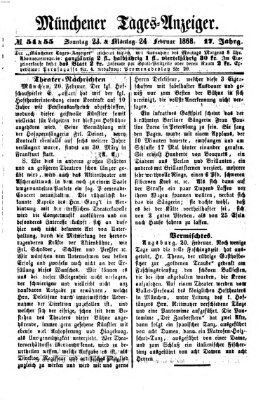 Münchener Tages-Anzeiger Sonntag 23. Februar 1868