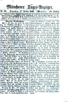 Münchener Tages-Anzeiger Donnerstag 27. Februar 1868