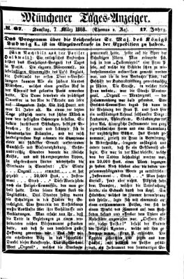 Münchener Tages-Anzeiger Samstag 7. März 1868