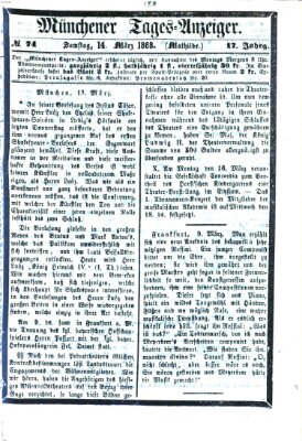 Münchener Tages-Anzeiger Samstag 14. März 1868