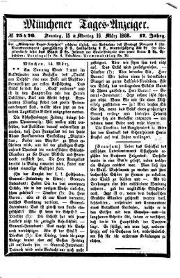 Münchener Tages-Anzeiger Montag 16. März 1868