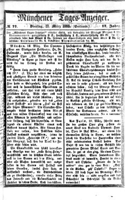 Münchener Tages-Anzeiger Dienstag 17. März 1868