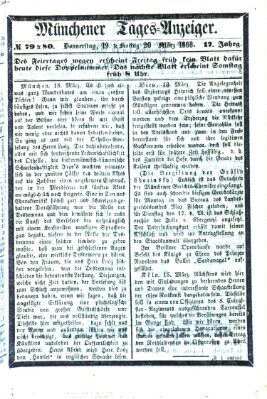 Münchener Tages-Anzeiger Freitag 20. März 1868