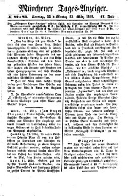 Münchener Tages-Anzeiger Montag 23. März 1868