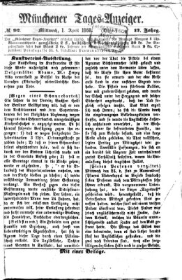 Münchener Tages-Anzeiger Mittwoch 1. April 1868