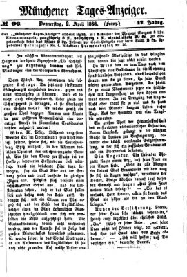 Münchener Tages-Anzeiger Donnerstag 2. April 1868