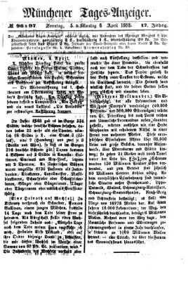 Münchener Tages-Anzeiger Sonntag 5. April 1868